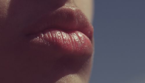 lips of woman with adorable, plump mouth
