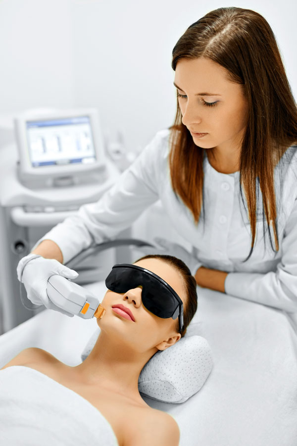 Stock photo of laser skin treatment